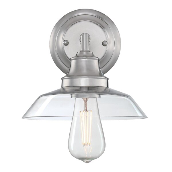 Westinghouse Fixture Wall 60W Iron Hill, Brushed Nickel Clear Glass 6129100 - main